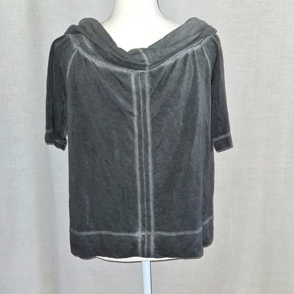 LOU & GREY M top, grey roll collar, Good Used Condition, Rayon/Spandex very soft - Picture 3 of 4